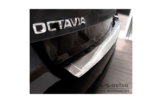 Stainless steel bumper protector suitable for Skoda Octavia IV Kombi 2020- 'Ribs', Image 4