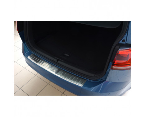 Stainless steel bumper protector suitable for Volkswagen Golf VII Variant 2012- 'Ribs'