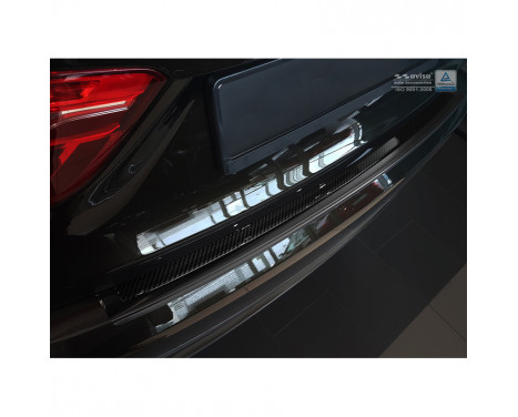 Stainless steel rear bumper protector 'Deluxe' BMW X6 F16 2014- Black / Black Carbon