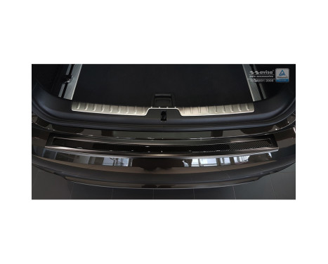 Stainless steel rear bumper protector 'Deluxe' BMW X6 F16 2014- Black / Black Carbon, Image 3