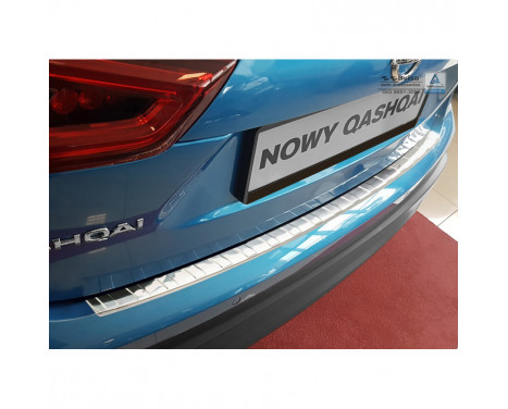 Stainless steel Rear bumper protector Nissan Qashqai II Facelift 2017- 'Ribs'