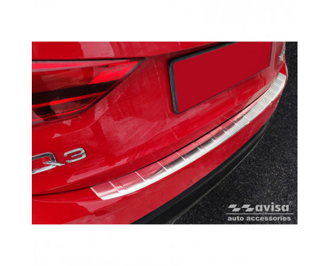 Stainless steel rear bumper protector suitable for Audi Q3 II Sportback 2019- incl. RS 'Ribs'