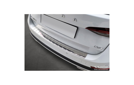 Stainless steel rear bumper protector suitable for Skoda Octavia Scout (NX5) 2020 - 'Ribs'