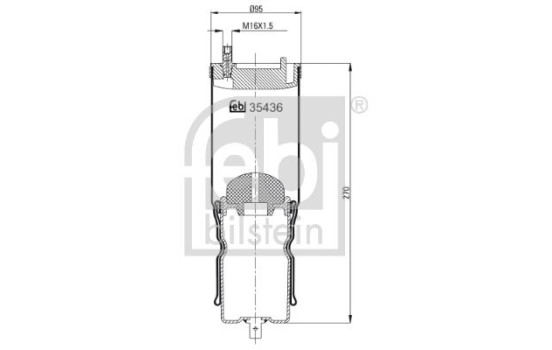 Spring bellows, cab suspension