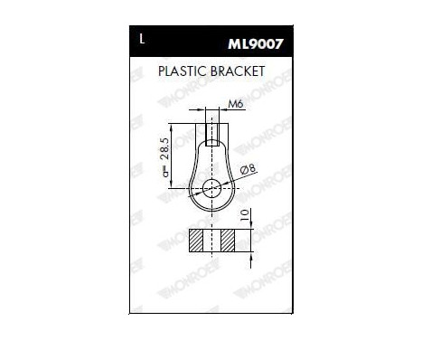 Gas Spring, bonnet ML5678 Monroe, Image 2