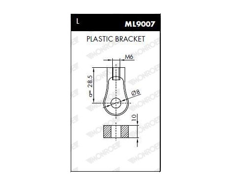 Gas Spring, bonnet ML5679 Monroe, Image 7