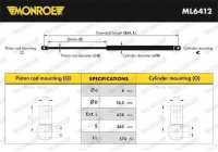 Gas Spring, boot-/cargo area MONROE MaxLift ML6412