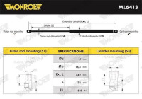 Gas Spring, boot-/cargo area MONROE MaxLift ML6413