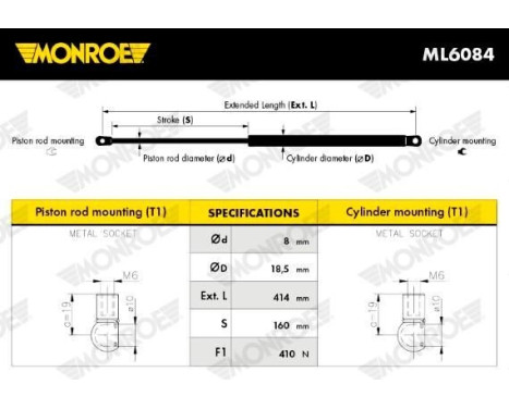 gas spring, trunk ML6084 Monroe, Image 4