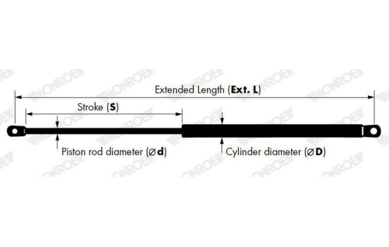 Gas spring, trunk ML6512 Monroe