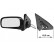 Left electric exterior mirror 3-door 3317805 Hagus