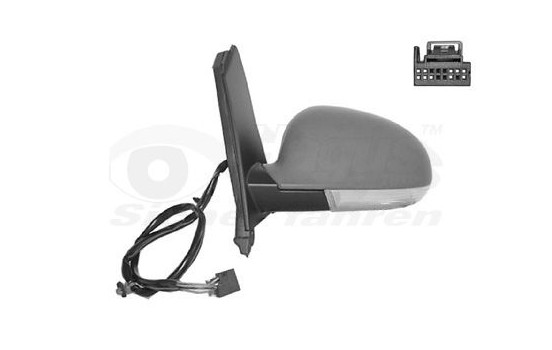 Left electric exterior mirror, heated, Primer + Aspherical 5895807 Hagus, Image 2