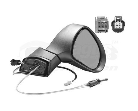 MANUALLY ADJUSTABLE EXTERNAL MIRROR RIGHT PEUGEOT 207 Primer +Temp 4029804 Hagus, Image 2