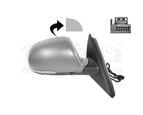 Outside mirror right electric Primer, Heated 6-pin 7636808 Hagus, Image 2