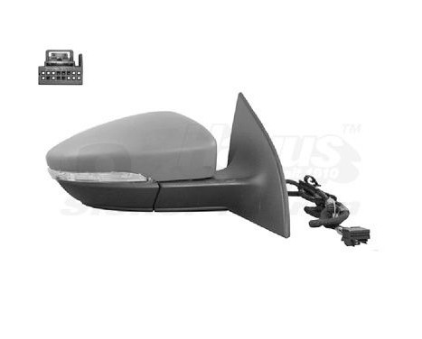 Outside mirror right electric Primer, Heated 6Pin 5849808 Hagus, Image 2