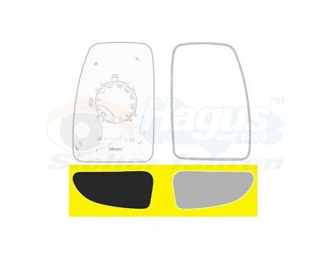 Mirror Glass, outside mirror 3799834 Hagus