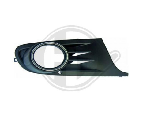 BUMPER GRILL UNDER RIGHT with FOG LIGHT HOLE BLACK / Chrome, Image 2