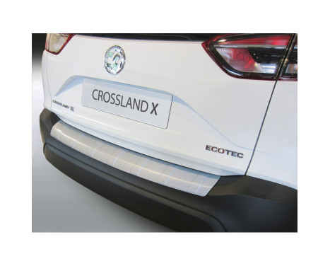 ABS Rear bumper protector Opel Crossland X 2017- Silver 'Ribbed', Image 2