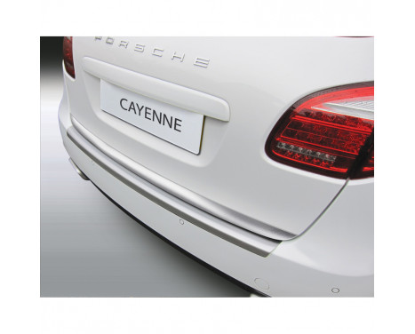 ABS Rear bumper protector Porsche Cayenne 5 / 2010- 'Ribbed' 'Brushed Alu' Look