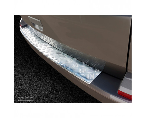 Aluminum rear bumper protector suitable for Volkswagen Transporter T6 2015- (with tailgate)