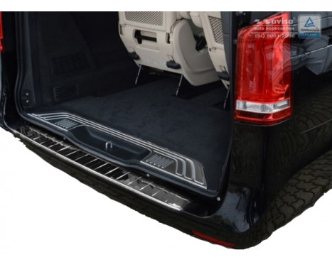 Black chrome bumper protector suitable for Mercedes Vito / V-Class 2014 - 'Ribs'