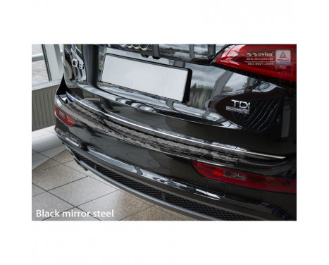 Black-Chrome Rear bumper protector suitable for Audi Q5 2008-2012 'Ribs', Image 3