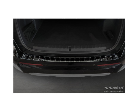 Black-Chrome Stainless Steel Bumper Protector Fits BMW X1 (U11) 2022- 'Ribs', Image 3