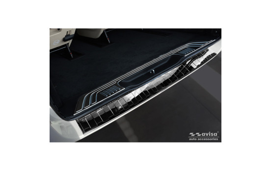 Black Chrome Stainless Steel Bumper Protector Fits Mercedes Vito / V-Class 2014- 'Ribs' 'XL'