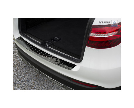 Black chrome stainless steel bumper protector suitable for Mercedes GLC 2015- 'Ribs', Image 2