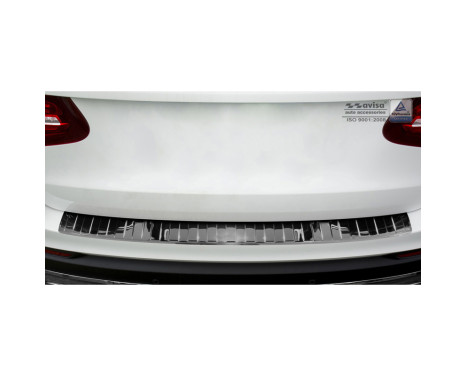 Black chrome stainless steel bumper protector suitable for Mercedes GLC 2015- 'Ribs', Image 3
