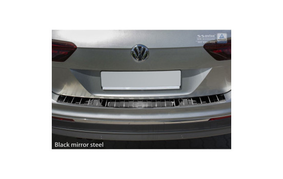 Black-chrome stainless steel bumper protector suitable for Volkswagen Tiguan II incl. Allspace 2016- 'Ribs', Image 4
