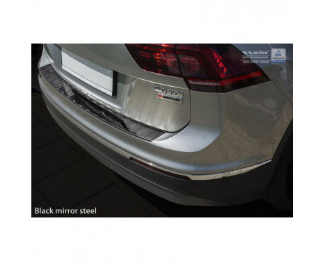 Black-chrome stainless steel bumper protector suitable for Volkswagen Tiguan II incl. Allspace 2016- 'Ribs', Image 5