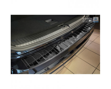Black-chrome stainless steel bumper protector suitable for Volkswagen Touran III 2015- 'Ribs'