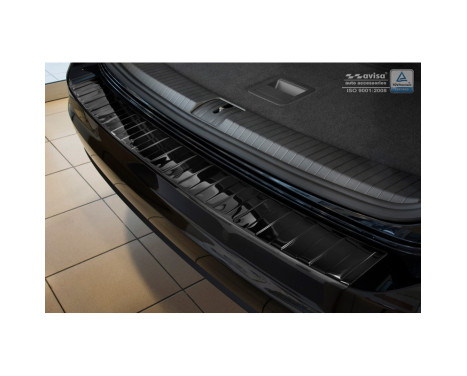Black-chrome stainless steel bumper protector suitable for Volkswagen Touran III 2015- 'Ribs', Image 3