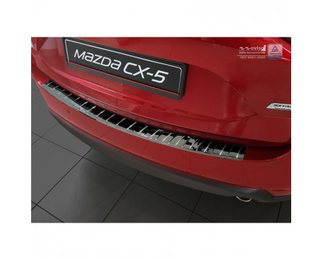 Black Chrome Stainless Steel Rear Bumper Protector Mazda CX-5 II 2017- 'Ribs'