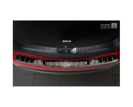 Black Chrome Stainless Steel Rear Bumper Protector Mazda CX-5 II 2017- 'Ribs', Image 3