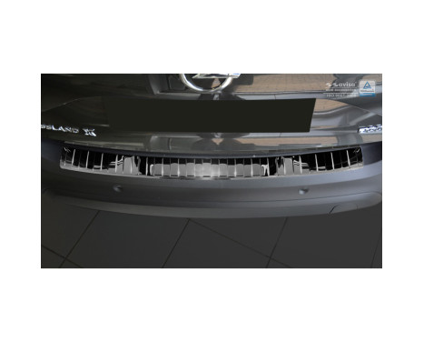 Black Chrome Stainless Steel Rear Bumper Protector Opel Crossland X 2017- 'Ribs', Image 4