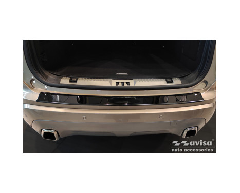 Black-Chrome Stainless Steel Rear Bumper Protector suitable for Ford Edge II FL 2018- 'Ribs'