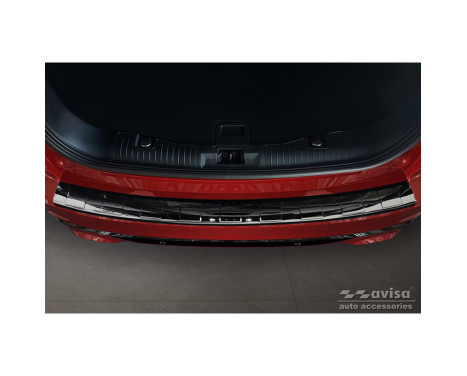 Black-Chrome Stainless Steel Rear Bumper Protector suitable for Ford Kuga III ST-Line/Hybrid/Vignale 2019- 'Rib, Image 2