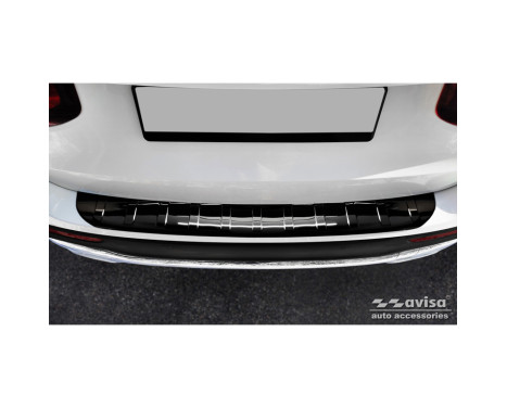 Black-Chrome Stainless Steel Rear Bumper Protector suitable for Mercedes GLB (X247) 2019- 'Ribs', Image 2