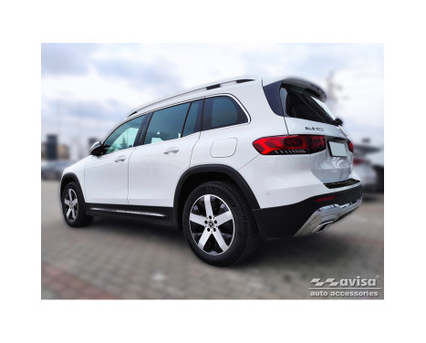 Black-Chrome Stainless Steel Rear Bumper Protector suitable for Mercedes GLB (X247) 2019- 'Ribs', Image 4