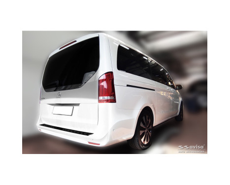 Black-Chrome Stainless Steel Rear Bumper Protector suitable for Mercedes Vito / V-Class 2014- 'Ribs' 'XL', Image 5