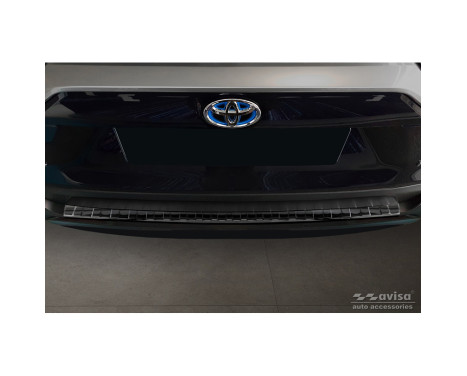 Black-Chrome Stainless Steel Rear Bumper Protector suitable for Toyota RAV4 V 2018- 'Ribs'
