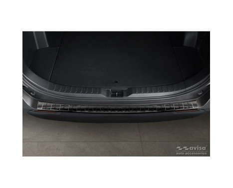 Black-Chrome Stainless Steel Rear Bumper Protector suitable for Toyota RAV4 V 2018- 'Ribs', Image 2