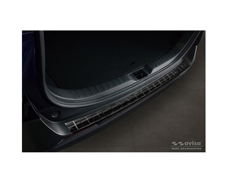 Black-Chrome Stainless Steel Rear Bumper Protector suitable for Toyota RAV4 V 2018- 'Ribs', Image 3