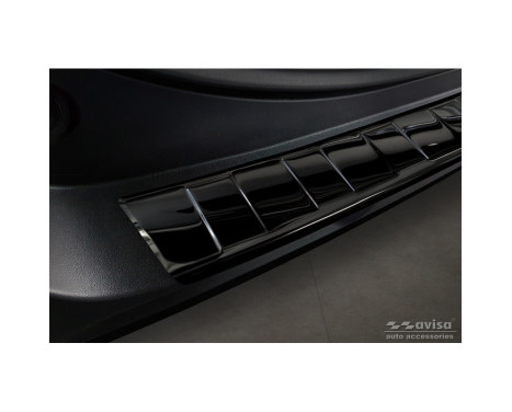 Black-Chrome Stainless Steel Rear Bumper Protector suitable for Toyota RAV4 V 2018- 'Ribs', Image 4
