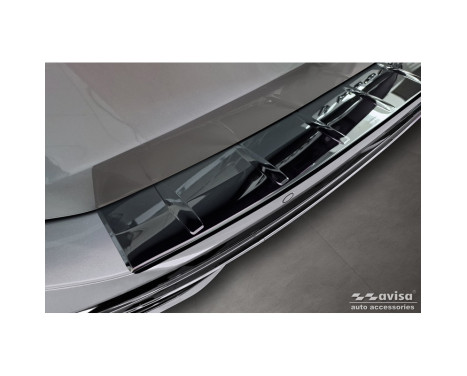 Black-Chrome Stainless Steel Rear Bumper Protector suitable for Volkswagen Passat Variant (CJ5) 2023 - 'Ribs', Image 3