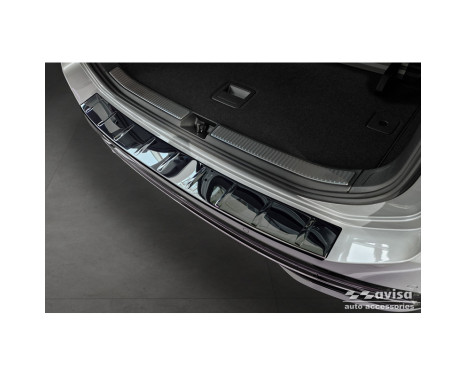 Black-Chrome Stainless Steel Rear Bumper Protector suitable for Volkswagen Passat Variant (CJ5) 2023 - 'Ribs', Image 4