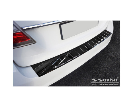 Black-Chrome stainless steel Rear bumper protector suitable for Volvo V70 Facelift 2013-2016 'Ribs', Image 3