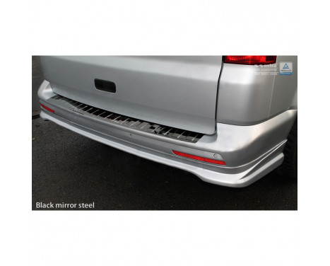 Black-Chrome Stainless Steel Rear Bumper Protector suitable for VW Transporter T5 2003-2015 (all) & T6 2015- (m